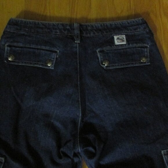 SILVER BOY'S SIZE 27 x 33 JEANS MED BLUE SLUB DENIM CARGO PANTS WORK FARM - Picture 11 of 15